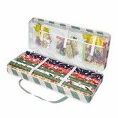 Wrapping Organizer Storage Bag,Christmas Ornament Wrapping Paper Organizer Storage with Three Isolation Nets for Christmas Ornament etc(Green Stripe)