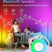 3 in 1 Wireless Bluetooth Speaker with Portable Charging,RGB Night Light and Phone Holder,Ambient Lamp