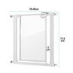 Clear Pet Dog Safety Gate Enclosure Adjustable Security Barrier Guard Fencing for Kitchen Stair Door Way 77.5cm Height 10cm Extension White