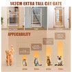 Safety Gate Pet Dog Cat Security Extra Tall Retractable Fence Enclosure Guard Kitchen Doorway Stairs Barrier with Walk Through Door 142cm Height