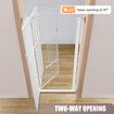 Safety Gate Pet Dog Cat Security Extra Tall Retractable Fence Enclosure Guard Kitchen Doorway Stairs Barrier with Walk Through Door 142cm Height