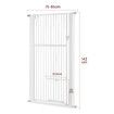 Safety Gate Pet Dog Cat Security Extra Tall Retractable Fence Enclosure Guard Kitchen Doorway Stairs Barrier with Walk Through Door 142cm Height