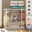 Dog Safety Gate Pet Fence Barrier Security Guard Adjustable Doorway Stairs Enclosure Low Containment System with Walk Through Cat Door 77cm Height