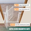 Dog Safety Gate Pet Fence Barrier Security Guard Adjustable Doorway Stairs Enclosure Low Containment System with Walk Through Cat Door 77cm Height