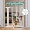 Dog Safety Gate Pet Fence Barrier Security Guard Adjustable Doorway Stairs Enclosure Low Containment System with Walk Through Cat Door 77cm Height