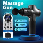 Portable Muscle Massage Gun Handheld Body Fascia Tissue 6 Heads Percussion Vibration Electric Neck Shoulder Leg Back Massager for Athletes