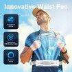 Portable Waist Cooling Fan Personal Wearable Ice Belt Clip Shirt Cooler 3 Speeds USB Powered Rechargeable Battery Air Conditioner for Work Travel