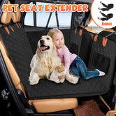 Pet Dog Car Seat Cover Cat Hammock Rear Backseat Extender Nonslip Waterproof Protector Mat Booster Travel Carrier for SUV Truck with Mesh Window