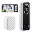 Video Doorbell Camera Smart Wireless 2K HD Security Door Bell Motion Detection Chime Night Vision Two Way Audio Cloud Storage Rechargeable Battery