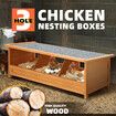 3 Hole Wooden Nesting Box Chicken House Hen Chook Laying Boxes Duck Poultry Egg Nest Brooder Coop Breeding Hatch Roost Perch Waterproof Lid