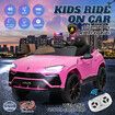 Kids Electric RC Car Ride On Toy Parental Remote Control Pedal 12V Off Road Vehicle Lamborghini Urus Licensed Pink with MP3 Light Bluetooth