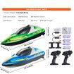 RC Boat for Kids,Remote Control Boat,Racing Boat with LED Light & 4 Rechargeable Batteries,Whole Body Waterproof,Water Play Toy Gift,2Pack