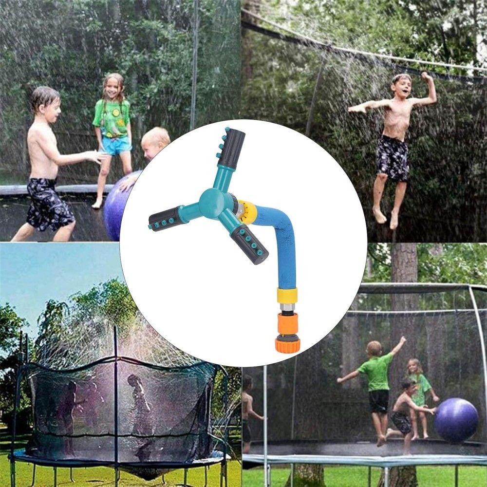 Trampoline Sprinkler Kids Summer Fun Outdoor Backyard Water Park Cool Down Rotating Water Sprinkler Kids Play Trampoline Accessories Sprinklers Yard Large