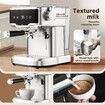 Espresso Coffee Machine 20 Bar Stainless Steel Portable Latte Cappuccino Maker 2L Home Office Cafe Milk Frother Preheating Temp Time Display Maxkon