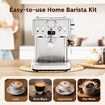 Espresso Coffee Machine 20 Bar 2L Stainless Steel Latte Cappuccino Maker Home Cafe Office Milk Frother with Pressure Gauge Thermometer Maxkon