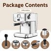 Espresso Coffee Machine 20 Bar 2L Stainless Steel Latte Cappuccino Maker Home Cafe Office Milk Frother with Pressure Gauge Thermometer Maxkon