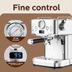 Espresso Coffee Machine 20 Bar 2L Stainless Steel Latte Cappuccino Maker Home Cafe Office Milk Frother with Pressure Gauge Thermometer Maxkon