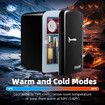 Maxkon Black Mini Fridge 4L 6 Can Portable Cooler Warmer Personal Countertop Refrigerator for Home Office Bar Car Drinks Skincare Cosmetics Foods