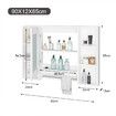 Bathroom Mirror Cabinet Medicine Shaver Shaving Wall Storage Cupboard Organiser Shelves Furniture Bathroom Vanity with Door White 90x12x65cm