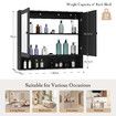 Bathroom Mirror Cabinet Medicine Shaver Shaving Storage Organiser Wall Bath Cupboard Toilet Shelves Furniture Organizer with 2 Doors Black