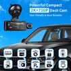 3 Channel 2.5K 1440P Dash Cam Front and Rear Inside,Triple Car Camera with G-Sensor,24Hr Parking,170 Degree Wide Angle Loop Recording, IR Night Vision