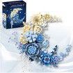 Flower Building Set Botanical Collection Set of Crescent-Shaped for Kids Unique Wall Decoration, Home Decor
