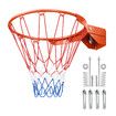 Genki Breakaway Basketball Rim Ring Hoop Goal Net 45cm Wall Mount for Standard Backboards Balls Outdoor Hanging Basket Pro Replacement