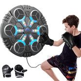 Music Boxing Machine, Kids Smart Bluetooth Boxing Machine with LED Electronic Wall Mounted Boxing Target with Boxing Gloves for Home Age 5 Up