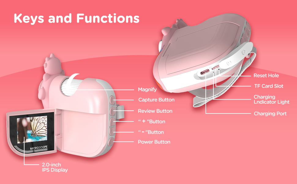 thumbnail image 2 of Kids Microscope 1000X With LCD Screen - 8 LED Lights Portable Science Toy For Children 2 of 14