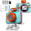 Kids Mini Camera Instant Print 48 MP Selife Digital Camera with 2.5K Video with 32 GB Card,Birthday Xmas Gift for 3-12 Year Old Girls Boys,Blue