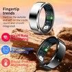 Smart Ring Waterproof Fitness Tracker Rate Monitor Sleep Recorder Activity Reminder with Charging Case,Pedometer Step Counter Calories(Black,#8)