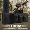 Tactical Dual Rifle Bag Long Gun Shotgun Case Carry Backpack for Military Range Hunting Shooting Gear Carbine Pistol Firearm Store Transport 118cm 46inch