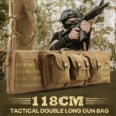 118cm Tactical Rifle Bag Long Gun Shotgun Case Backpack for 2 Rifles Pistols Carbine Military Range Hunting Shooting Gear Firearm Store Transport 46inch