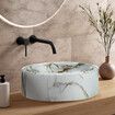 White Bathroom Sink Basin Vessel Wash Bowl Washing Vanity Countertop Above Counter Toilet Bath Hand Modern Round Ceramic 40x40x15.5cm