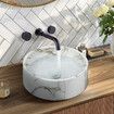 White Bathroom Sink Basin Vessel Wash Bowl Washing Vanity Countertop Above Counter Toilet Bath Hand Modern Round Ceramic 40x40x15.5cm