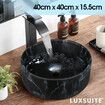 Bathroom Sink Basin Vessel Wash Bowl Washing Vanity Countertop Above Counter Toilet Bath Hand Modern Round Ceramic Black 40x40x15.5cm