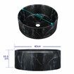 Bathroom Sink Basin Vessel Wash Bowl Washing Vanity Countertop Above Counter Toilet Bath Hand Modern Round Ceramic Black 40x40x15.5cm