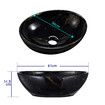 Bathroom Sink Basin Vessel Washing Vanity Bowl Countertop Above Counter Toilet Hand Wash Modern Oval Ceramic Black 41x34x14.5cm