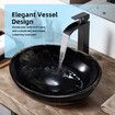 Bathroom Sink Basin Vessel Washing Vanity Bowl Countertop Above Counter Toilet Hand Wash Modern Oval Ceramic Black 41x34x14.5cm