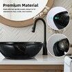 Bathroom Sink Basin Vessel Washing Vanity Bowl Countertop Above Counter Toilet Hand Wash Modern Oval Ceramic Black 41x34x14.5cm