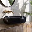 Black Bathroom Sink Vessel Vanity Hand Wash Basin Washing Bowl Above Counter Toilet Bath Countertop Ceramic Modern Oval 48x34x14.5cm