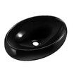 Black Bathroom Sink Vessel Vanity Hand Wash Basin Washing Bowl Above Counter Toilet Bath Countertop Ceramic Modern Oval 48x34x14.5cm