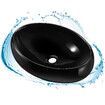 Black Bathroom Sink Vessel Vanity Hand Wash Basin Washing Bowl Above Counter Toilet Bath Countertop Ceramic Modern Oval 48x34x14.5cm