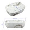 Bathroom Vanity Sink Basin Vessel Hand Wash Washing Bowl Countertop Toilet Bath Above Counter Modern Rectangular Ceramic 45.5x32.5x13.5cm