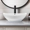 White Bathroom Vessel Sink Oval Basin Above Counter Hand Wash Bowl Vanity Washing Ceramic Countertop Modern Toilet Bath 59x38.5x19cm