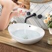 White Bathroom Vessel Sink Oval Basin Above Counter Hand Wash Bowl Vanity Washing Ceramic Countertop Modern Toilet Bath 59x38.5x19cm