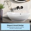 White Bathroom Vessel Sink Oval Basin Above Counter Hand Wash Bowl Vanity Washing Ceramic Countertop Modern Toilet Bath 59x38.5x19cm