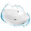 White Bathroom Vessel Sink Oval Basin Above Counter Hand Wash Bowl Vanity Washing Ceramic Countertop Modern Toilet Bath 59x38.5x19cm