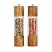 Acrylic Salt and Pepper Grinder Set,Manual Salt and Pepper Mills- Wooden Shakers with Adjustable Ceramic Core-Salt Grinder and Pepper Mill (8In 2Pack)