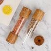 Acrylic Salt and Pepper Grinder Set,Manual Salt and Pepper Mills- Wooden Shakers with Adjustable Ceramic Core-Salt Grinder and Pepper Mill (8In 2Pack)